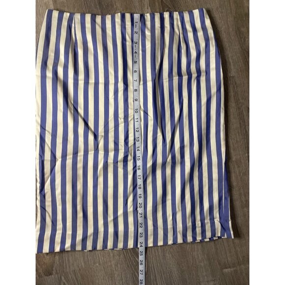 Vintage 90s Handmade Blue White Vertical Stripe Skirt and Jacket Set Sz M - Picture 16 of 16
